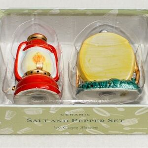 Cape Shore Ceramic Lantern Salt and Pepper Set - Red and Yellow
